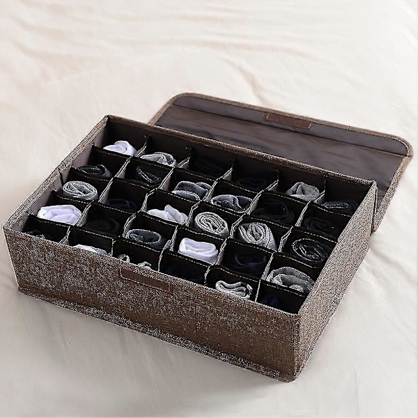 30 Rom Slips Sokker Undertøy Skillevegg Garderobe Organizer Oppbevaringsboks Med Lokk P20250110400 Grey