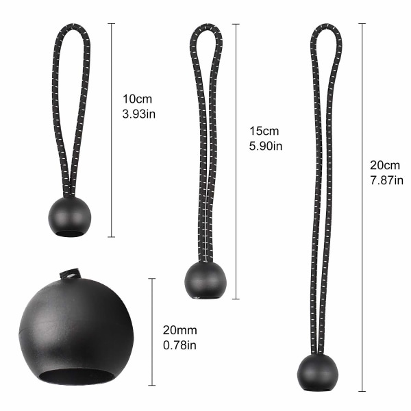 20 kpl Kumilenkkiä pallolla, 6 kpl x 10 cm + 8 kpl x 15 cm + 6