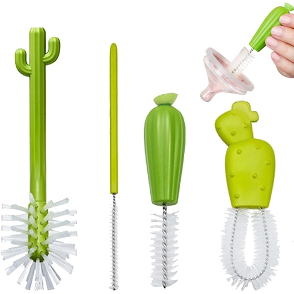 Bibero puhdistusharjat, 4 kpl Cactus Baby Bottle Brush Stra, ZQKLA