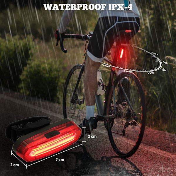 Cykel Baglygte 100 Lumen 2 Pak, Kraftfuld LED Cykellygte Re,ZQKLA