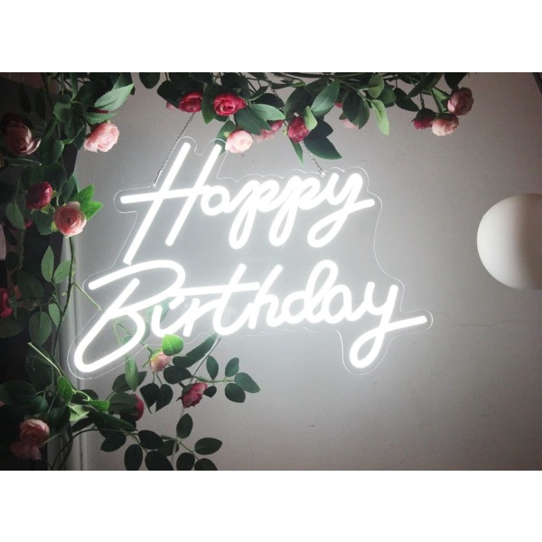 "Happy Birthday" LED Neon Night Light - syntymäpäiväjuhlien sisustus, ZQKLA