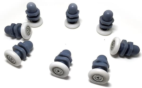 10 stk. brusehjul/hjul/ruller/styr til brusedør 20mm diameter