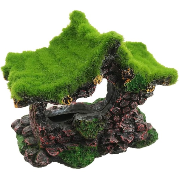 Harpiks Akvarium Hus Fisk Reker Rede Flocking Moss Gjemmested, ZQKLA