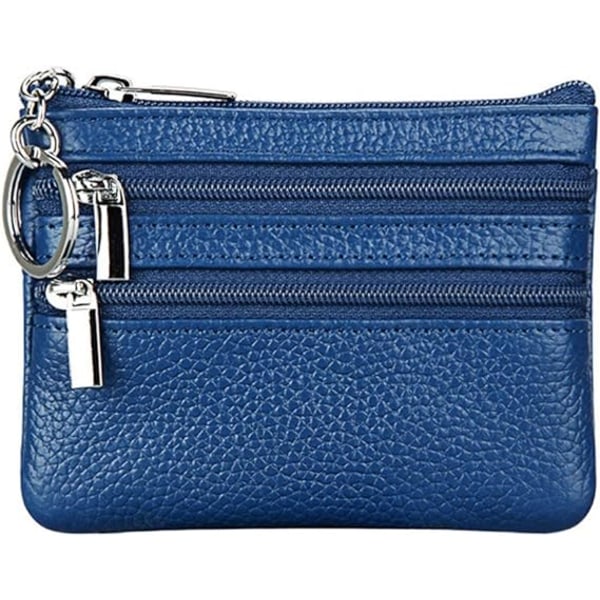 Myntbörs i äkta läder för damer, Mini Pouch Change Wallet, ZQKLA
