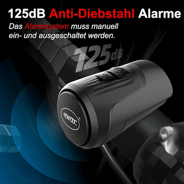 Elektrisk Cykelklocka, 125dB Stöldskydd Elektronisk Alarm Högljudd B,ZQKLA