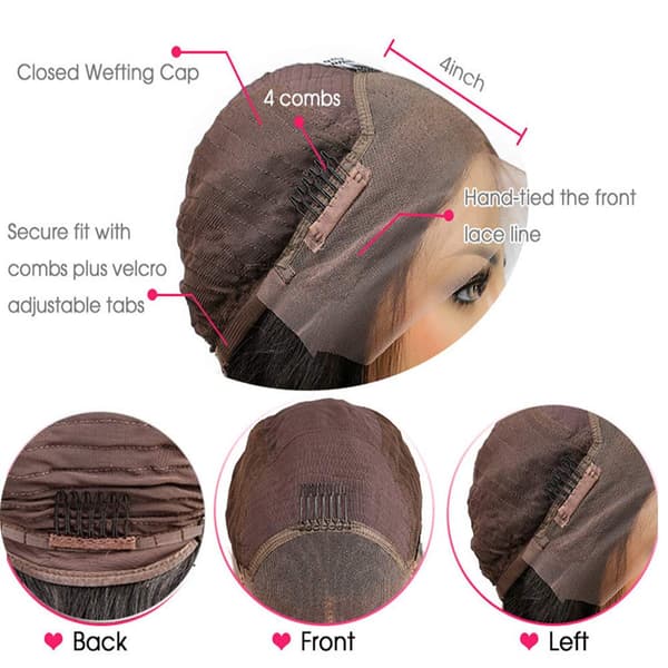 Lace Front Parykker af Ægte Hår til Sorte Kvinder, Lace Frontal Paryk, ZQKLA