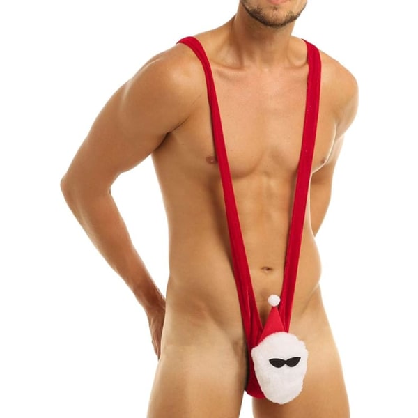 Mankini för män, rolig jultomte-underkläder, badkläder