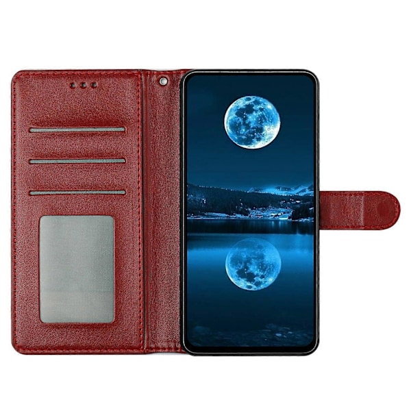 För Samsung Galaxy A05s 4G Läder Telefonfodral Plånbok Ställ Skydd med Praktisk Rem Red