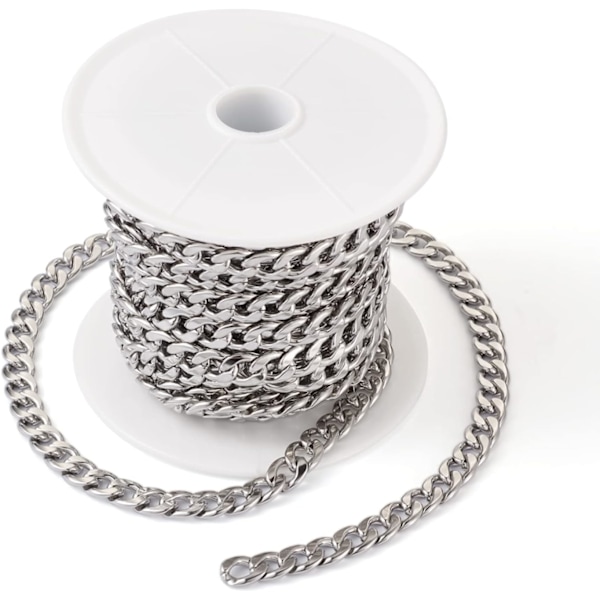 Silver-Roll av Guld Aluminium Osvetsade Vridna Kedjor - 5m - 10 x