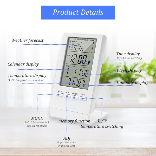 Indendørs Hygrometer Termometer, Høj Præcision Digital Termometer, ZQKLA