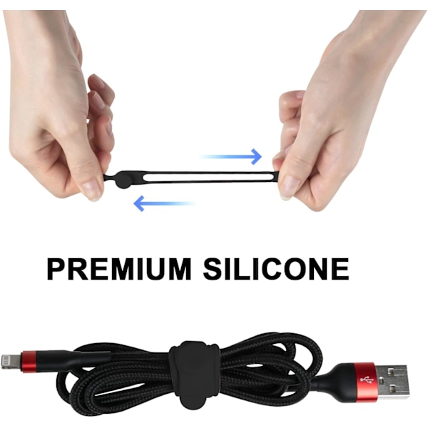 16 stk Silikon Kabelstropper Wire Organizer for Earphone, Pho,ZQKLA