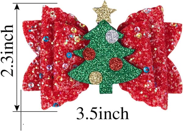 4 st julhårspännen för flickor, glittertomte hårklämmor Chri