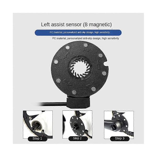 Elektrisk sykkel magnetisk strømsensor 36/48V Pedal Assist Sensor F-8C Magneter Dual Hall Sensorer PAS S