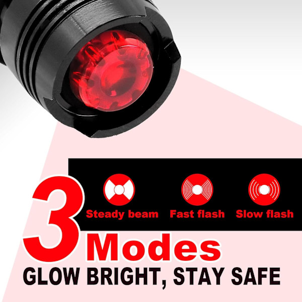 2 stk Røde LED Sykkel Baklys, Mini Baksikkerhetslys for