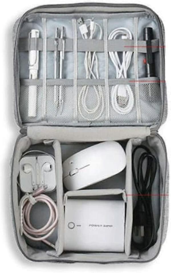 Elektronisk Tilbehør Kabeloplader USB Opbevaringstaske Etui Organizer Boks