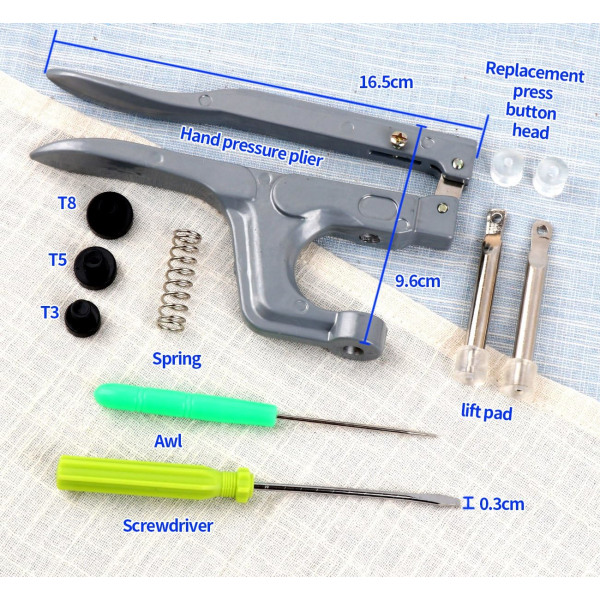 Snap Tang + 360 STK Trykknapper av T5-12mm Snap Tang Sett For T3 ,ZQKLA