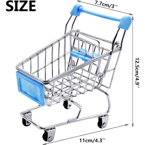 Mini Shoppingvagn, 2 st Mini Vagnar, Miniatyr Shopping, ZQKLA