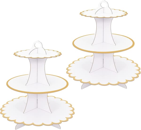 2 stk. Kageopsats Pap Cupcake Stand 3 Lag Cupcake Dessert H