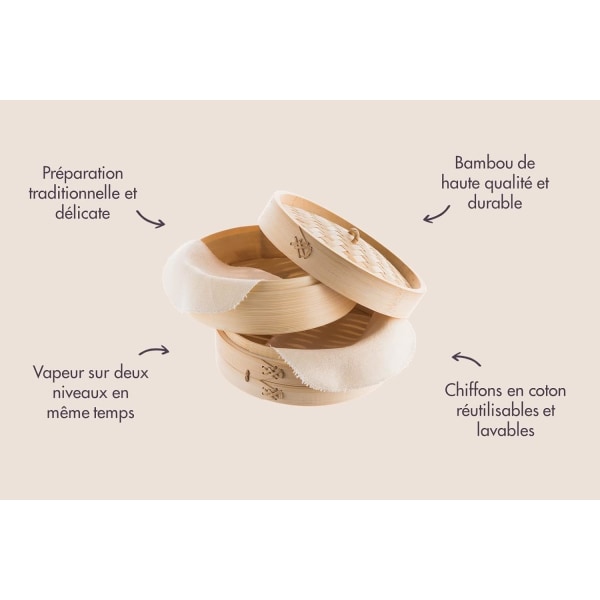 Bambuskorg för Ångkokning (Diameter 20cm) - Bambu Ångkokare för R,ZQKLA