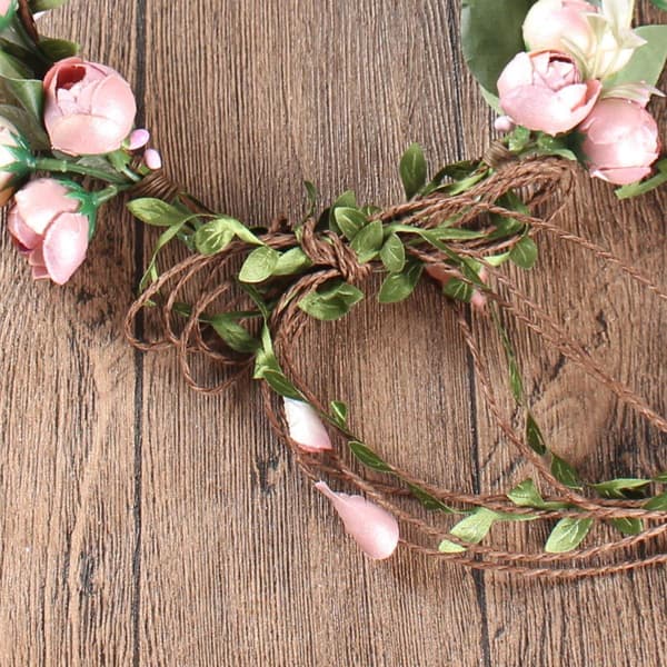 Justerbar Brudeblomstkrans Hodebånd Blomsterkrone Hårkrans