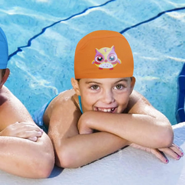 Badmössa för Barn (Orange, Uggla) - Badmössa för Barn Pojkar Flickor, ZQKLA