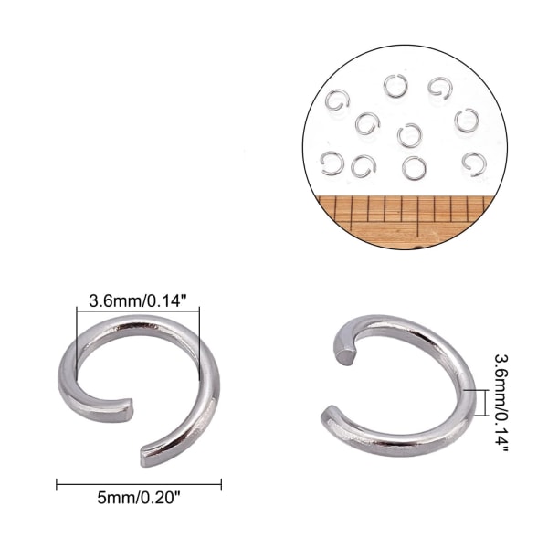 Hopringar i rostfritt stål, 5 mm öppna hopringar metallkopplingar