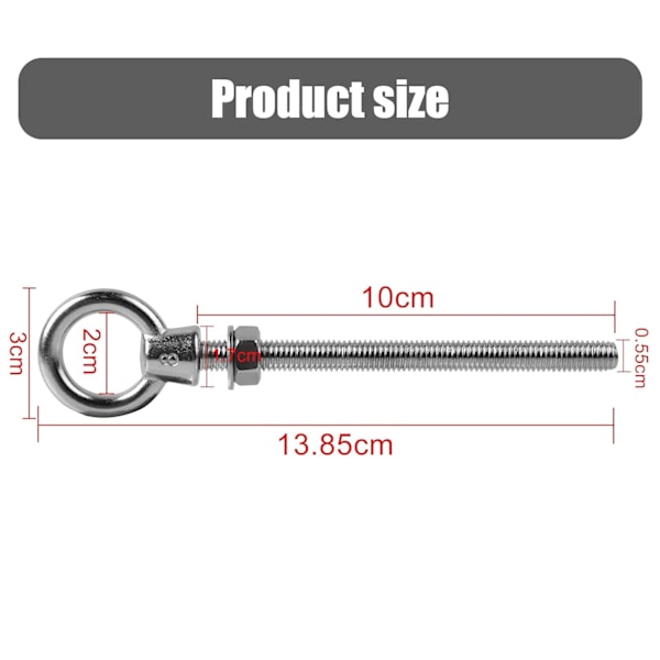 Ögonbult - M8 x 80mm Ögonbult - M8 Lyftögla - 304 Rostfritt,ZQKLA
