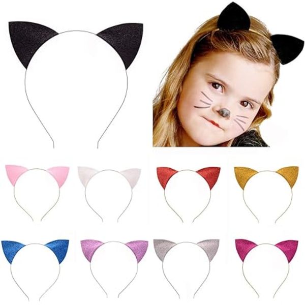 Glitter Cat Ears Hodebånd Halloween Fancy Dress Cat Woman Ha,ZQKLA