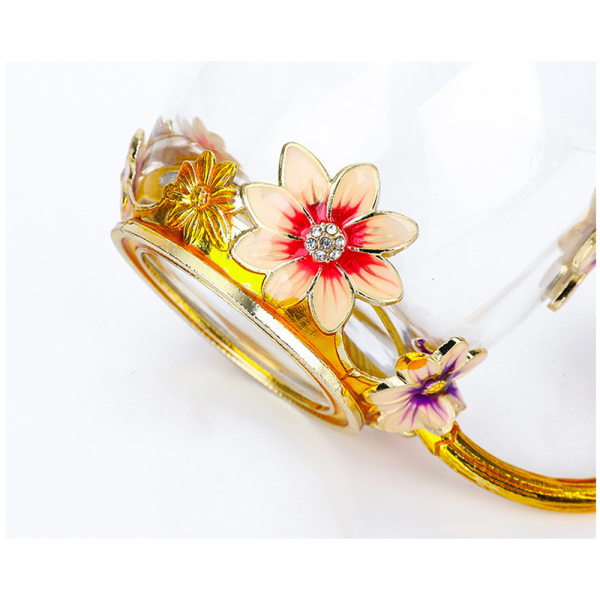 Emaljerte Sommerfugl Blomst Klare Blyfrie Glass Kaffekopper T, ZQKLA