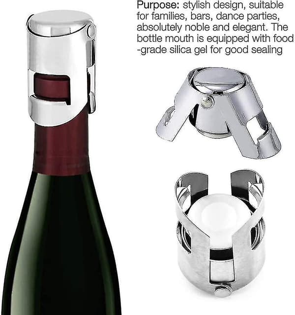 Champagne Propper, 4 Pak Vakuumforseglet Rustfrit Stål Mousserende W