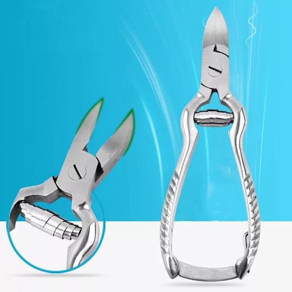 Negleklipper - Negleklippere med bufferfjeder 14cm rustfrit stål, ZQKLA