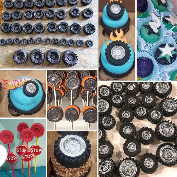3D Rund Dekk Fondantform - Lastebilhjulform Silikonform for Su