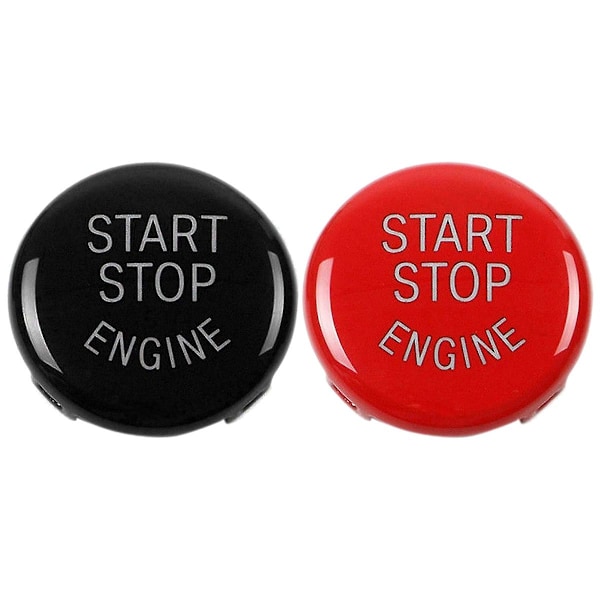 2x Start Stop Engine Button Push Button Ignition Switch Cover Replacement For X1 X3 X5 X6 Z4 (svart