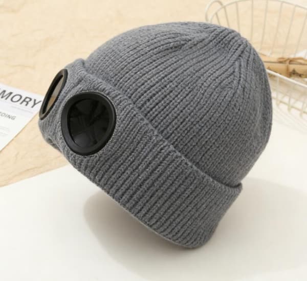 Ullmössor för män och tonåringar, vintermössa med solglasögon, Punk Cap, Ny Beanie Cp Stickad Mössa - Grå Gray