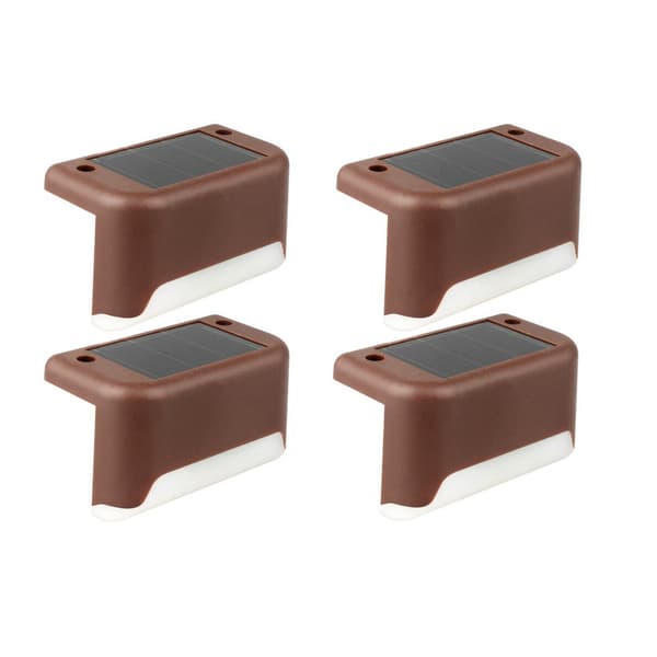 (Varmvitt) 4-pack Solcellsdrivna Vattentäta Lampor för Däck, Trappor, ZQKLA