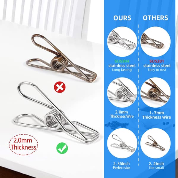 Tråd Tøjpinde Vask Chip Clips - 40 Pak Bulk Tøjpinde, ZQKLA