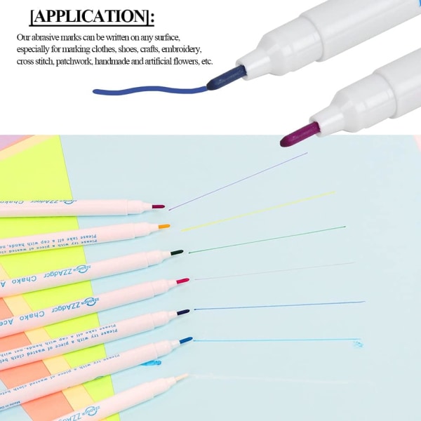 12 stk Fargede Slettbare Sytråd for Stoff Slettbar Merking, ZQKLA