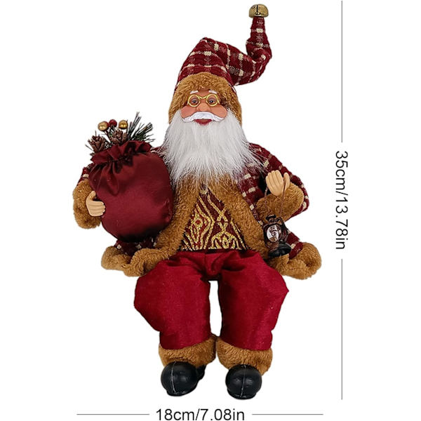 Realistisk Tyg Tomte Sittande Juldocka Kreativ, ZQKLA