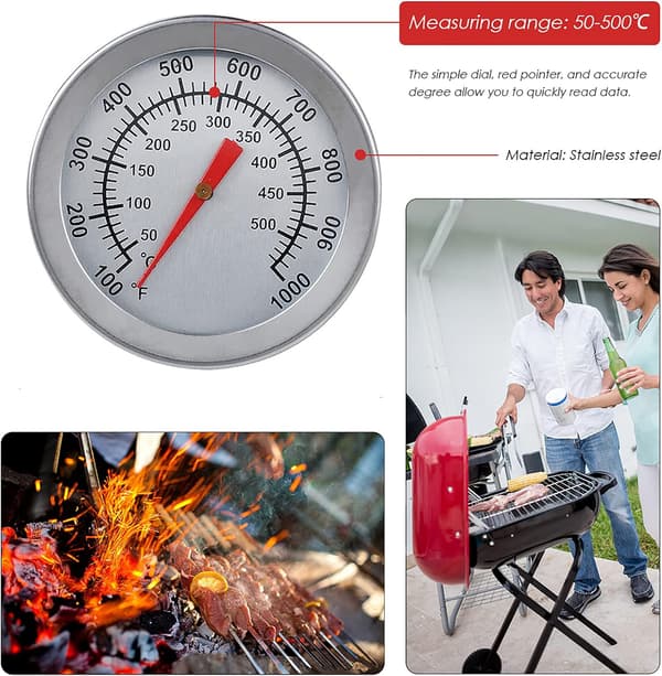Grilltermometer, rustfritt stål ovnstermometer maks 5, ZQKLA