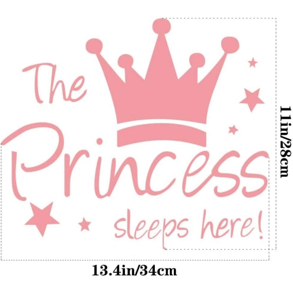 2 Pcs Wall Sticker Princess Sleep Here 13.4 Inch Little Crown St