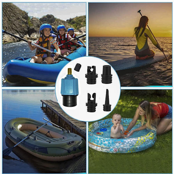 Paddleboard Pump Adapter, Kajak Pump Adapter med 4 Luftventiler, ZQKLA