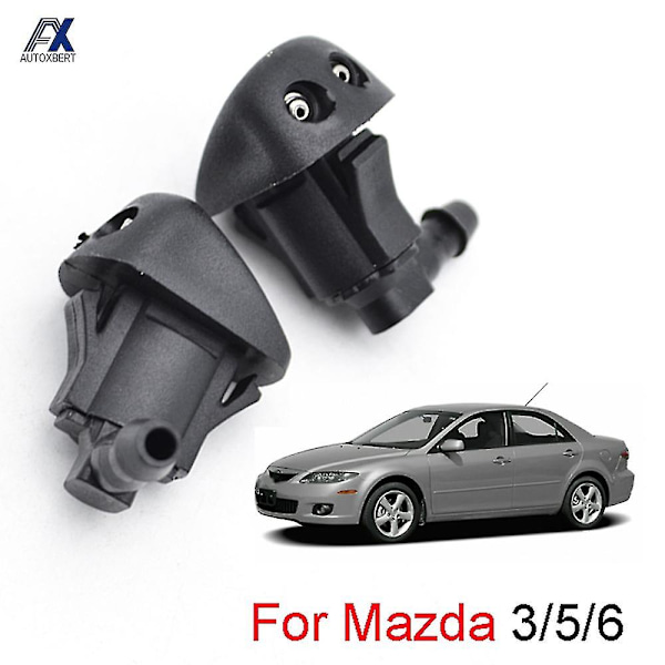 2pcs Front Windshield Washer Jet Nozzle For Mazda 3 Mk1 (03-09) 5 Mk2 (06-10) 6 Mk1 (02-08) 2006 2007 2008