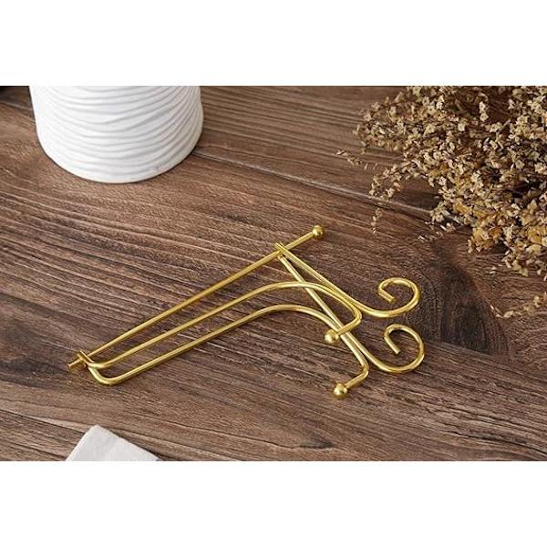 (2-pack) 4\" Displayställ i järn, Guld Litet Staffli i järn för tallrikar, ZQKLA