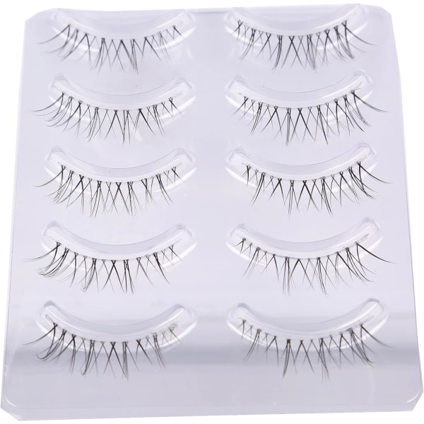 False Eyelashes Short Natural Lashes Clear Band Lashes Pack Wispy