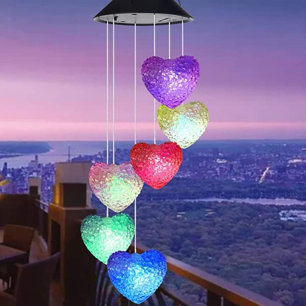Vindspil Solcellelampe, Solcelle Vindspil LED Lys Farveskiftende S, ZQKLA