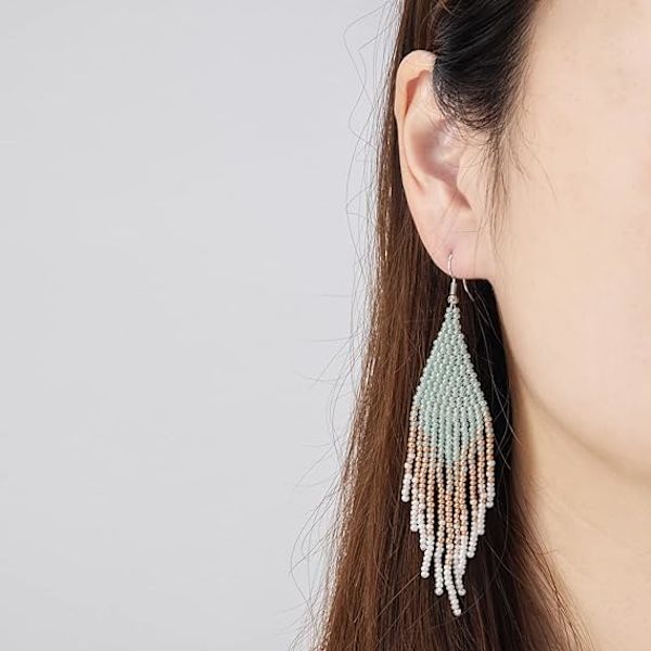 （Babyblå）Native Pärl-Tofsörhängen Boho - Handgjorda Se,ZQKLA