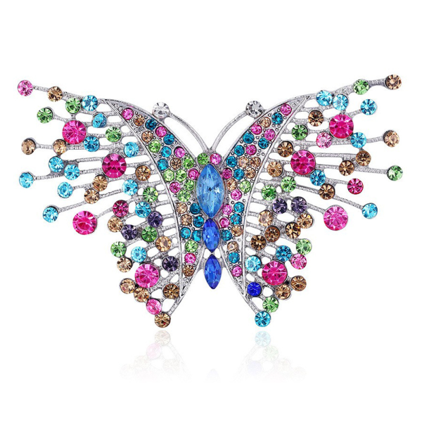 Østerriksk Crystal Gorgeous Volant Butterfly Brosje for Bride,,ZQKLA