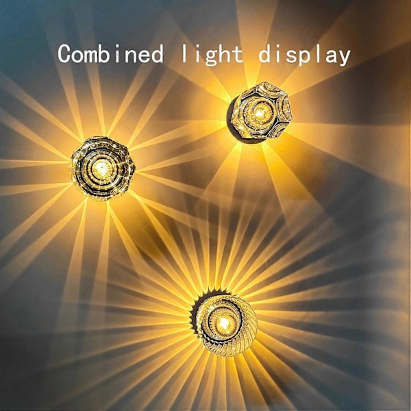 Kreativ Krystall Bordlampe Oppladbar LED Atmosfærelys for Bar Restaurant Kafé Style C