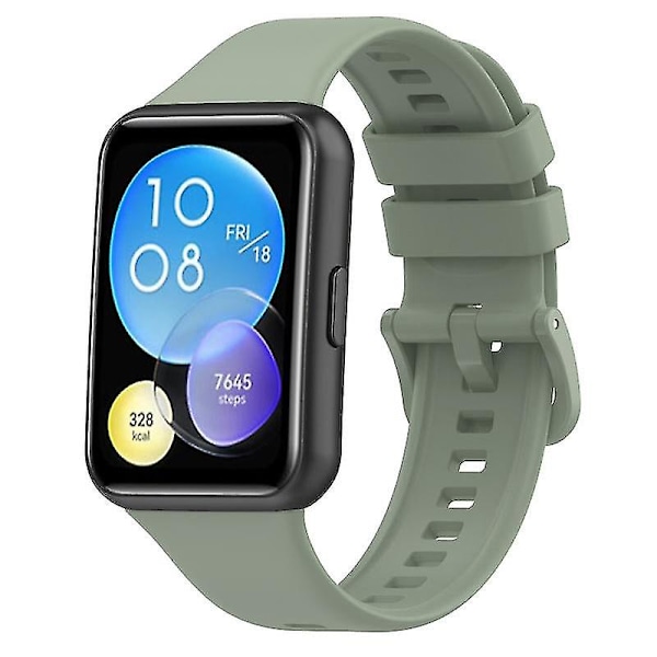 For Huawei Watch Fit 2 Silikon Klokkereim Vanntett Erstatningsarmbånd Klokkerem Light green, Light Green Style C Huawei Watch Fit 2