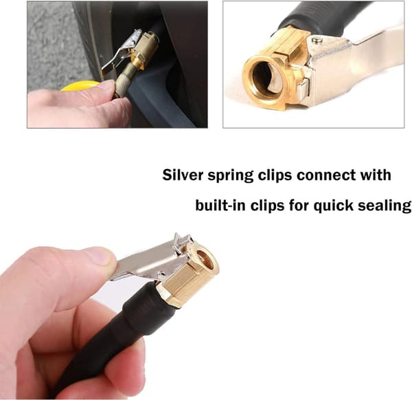 Bil Däckventil Adapter, 8mm Mässingsspets Pump Uppblåsningsventil Clip C